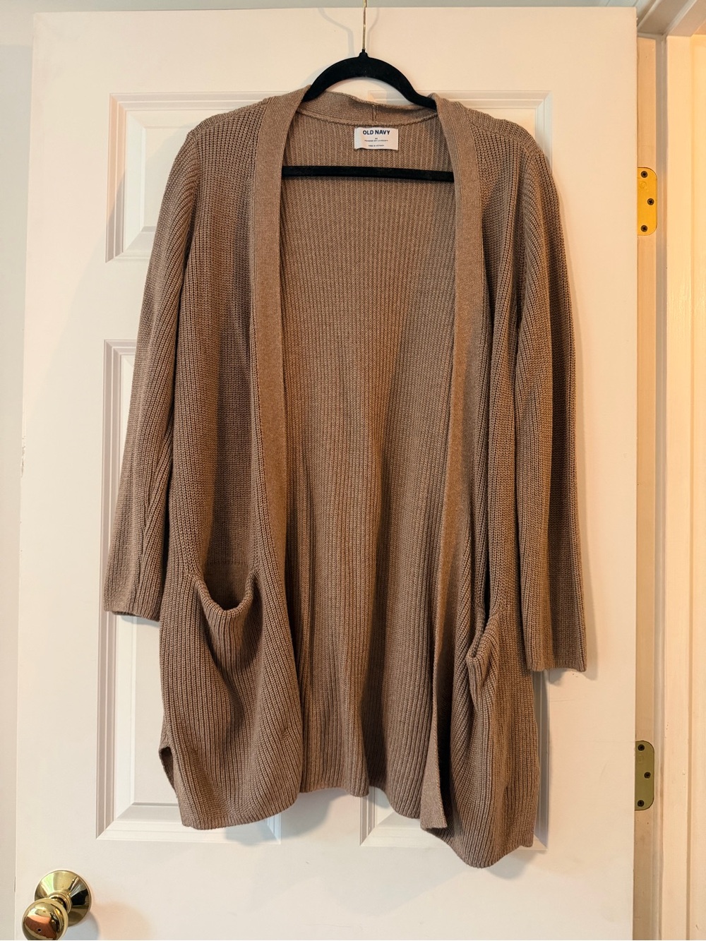 Old Navy Open-Front Longline Cardigan Sweater Brown Medium
